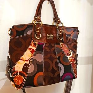 Coach Brown Leather Patchwork Hobo Shoulder Bag